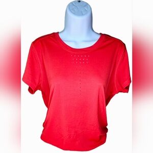 Women's Champion Duo Dry Short Sleeve Keyhole Top Red Size L